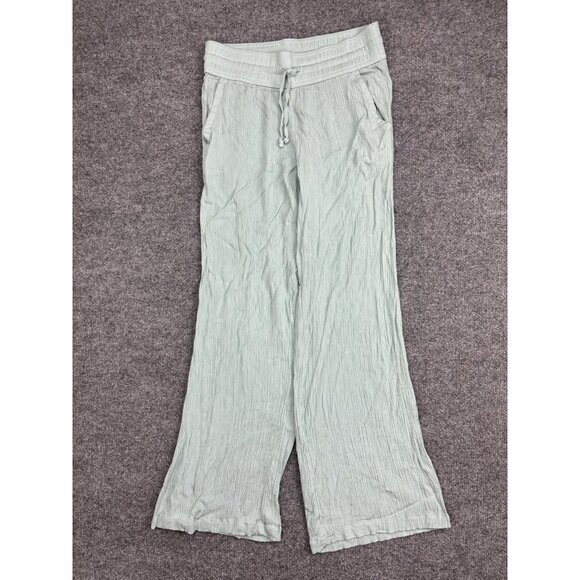 Prana Pants - PrAna Dress Pants Womens XS Green Modal Crepe Wide Leg Elastic Waist Casual